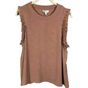 Current Air‎ Blouse Top Women's Medium Mauve Sleeveless Ruffle Flowy Lightweight